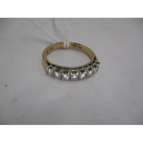 363 - 18K Gold 8 Stone Diamond Half Hoop Eternity Ring, 3.5g, Size M