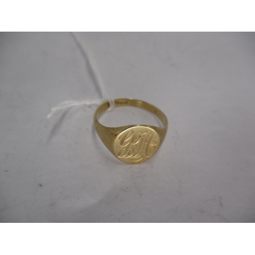 372 - 9ct Gold Signet Ring, 4.1g