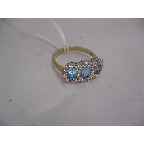 377 - 9K Gold Cluster Ring, 3.6g, Size Q