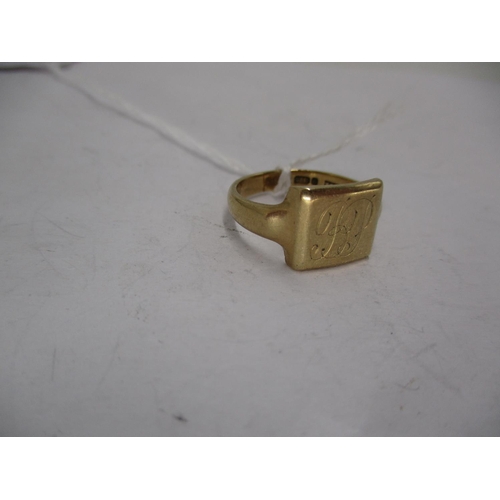 386 - 9ct Gold Signet Ring, 5.2g, Size O