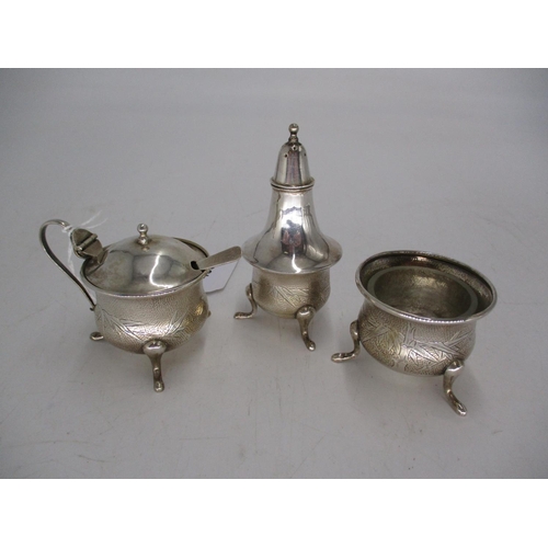 435 - Set of 3 Hong Kong Sterling Silver Condiments