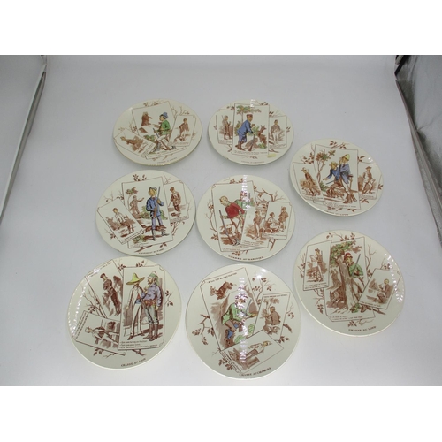 439 - Set of 8 Sarreguemines Hunting Scene Plates