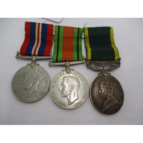 443 - Two WWII Medals and Efficiency Medal to 6334975 Pte. E.J. Adams R.A.O.C