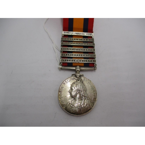 463 - Queens South Africa Medal with 5 Clasps to 4201 Corpl. J. Sussex W. York Regt.