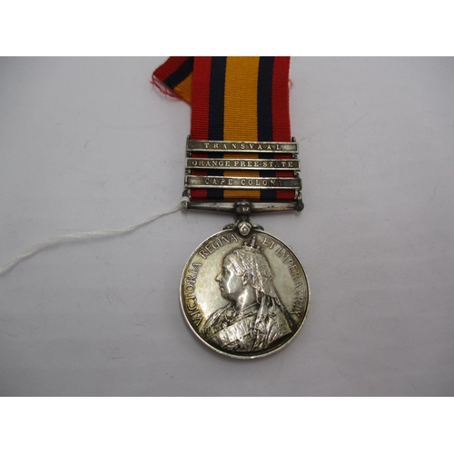 466 - Queens South Africa Medal with 3 Clasps to Col. LJA Chapman R.A.