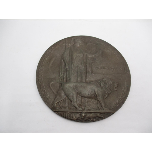 471 - WWI Bronze Death Plaque to Patrick Quinn