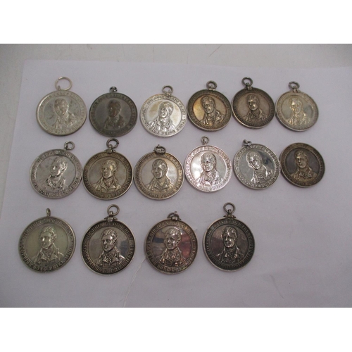 475 - Collection of 16 Silver Plated Leng Medals