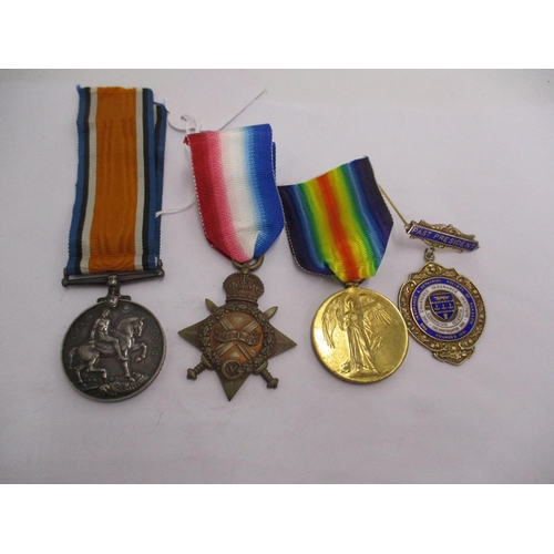 479 - Three WWI Medals and Insurance Medal to 3139 Pte. C.M. Hendry Gord. Highrs.