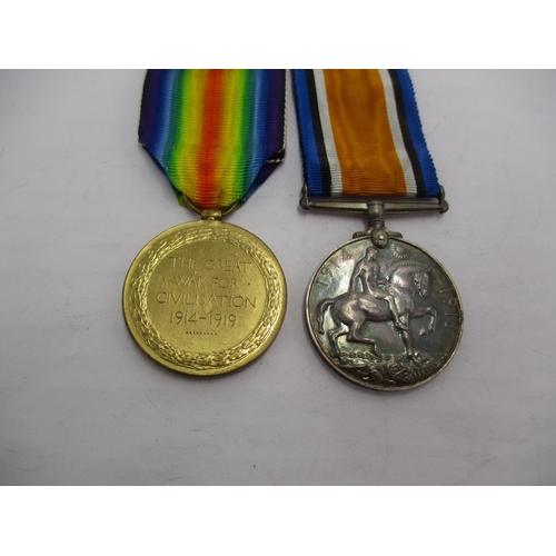 493 - Two WWI Medals to M-316598 Pte. J.T. Mitchell A.S.C.