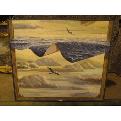 523 - P. Armstrong, 1995, Oil on Canvas, Sea and Sky, 91x107cm