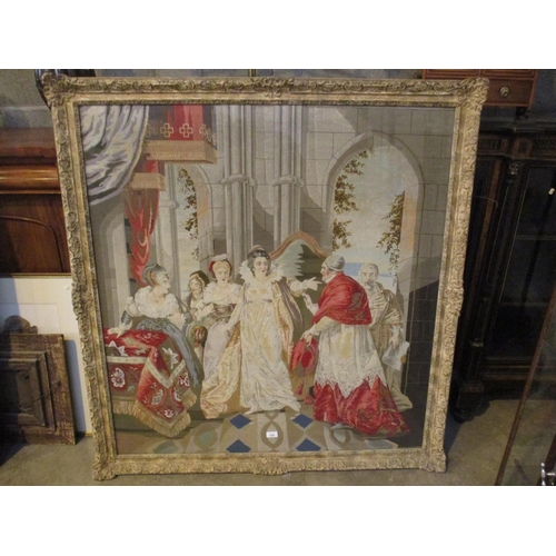 529 - Large Victorian Tapestry Picture, 113x106cm