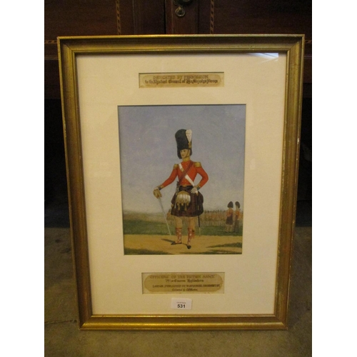 531 - Framed Portrait of Officer of The British Army 79th Cameron Highlanders