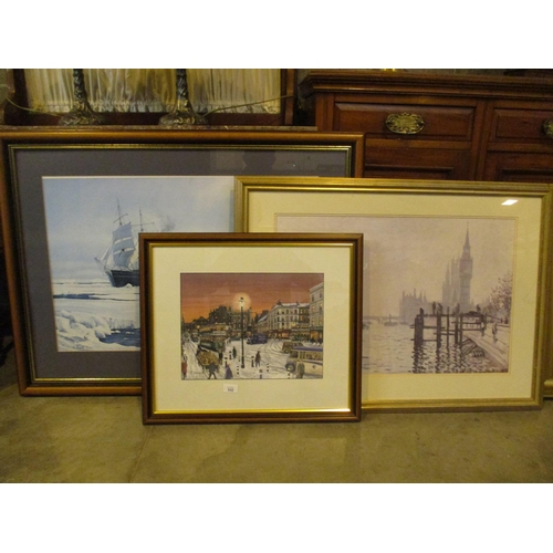 532 - D. Edward, Print of City Centre Dundee, along with 2 Decorative Prints