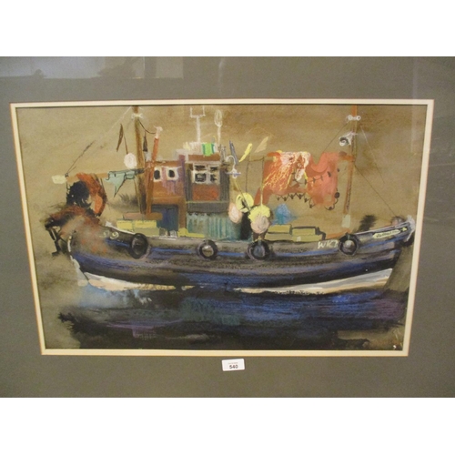 540 - George Johnson, Pastels, Fishing Boat, 40x62cm