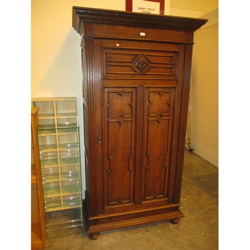 561 - Gothic Oak Wardrobe, 92cm