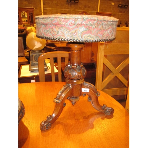 566 - Victorian Tripod Piano Stool