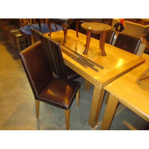 573 - Modern Oak Dining Table with 6 Chairs