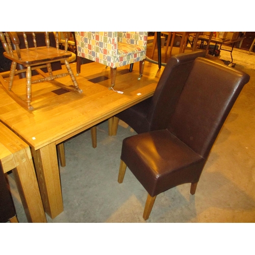 577 - Modern Oak Dining Table with 4 Chairs