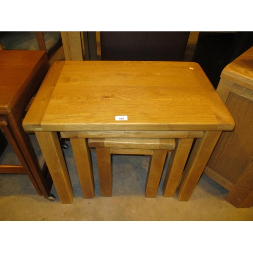 580 - Modern Oak Nest of 3 Tables