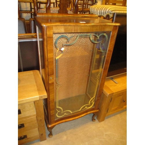 584 - Walnut Display Cabinet, 58cm