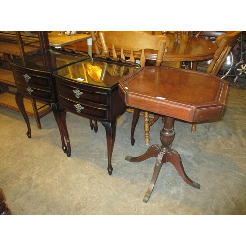 592 - Pair of Mahogany Bedside Tables and a Wine Table