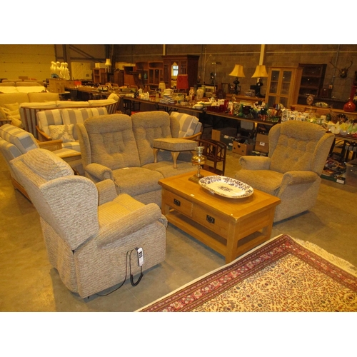 618 - Pair of Sherborne Electric Riser Recliner Chairs with a Settee and Stool