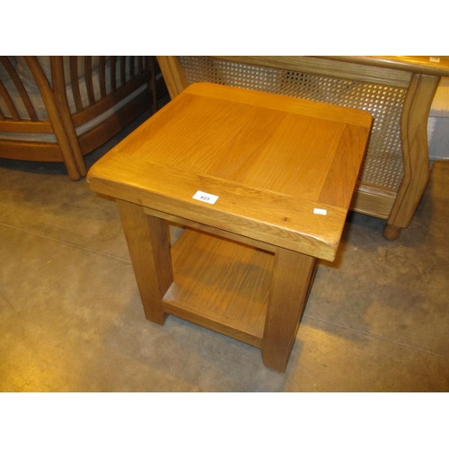 623 - Modern Oak Lamp Table, 45x54cm