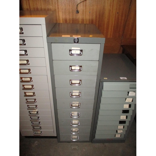 685 - Nine Drawer Index Chest with Key