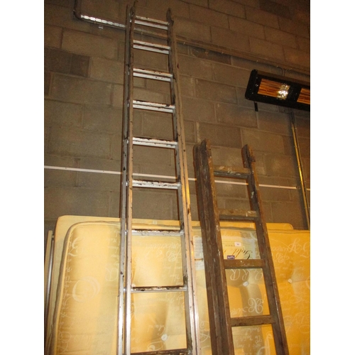 699 - Aluminium and Wooden Extension Ladders