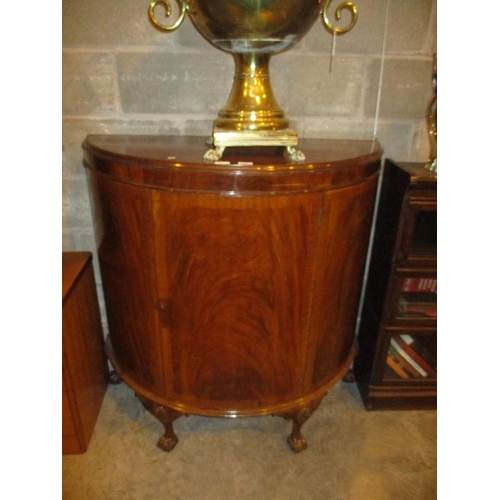 705 - 1920's Mahogany Demi Lune Cocktail Cabinet, 107cm