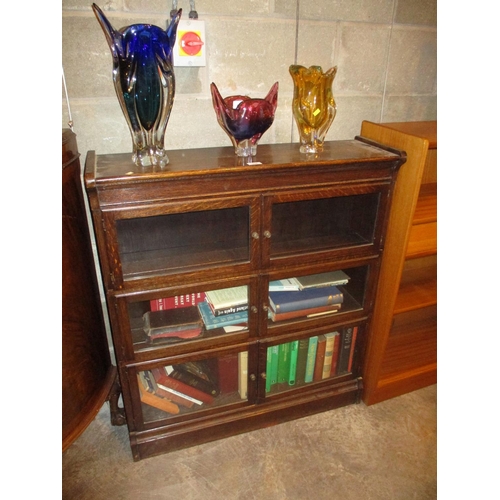 706 - Oak 3 Tier Stacking Bookcase with Books, 89cm