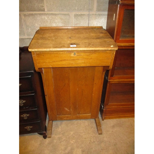 711 - Vintage Oak School Teachers Desk, 59cm