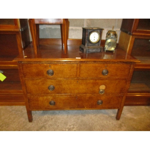 713 - Oak Chest of 4 Drawers, 107cm