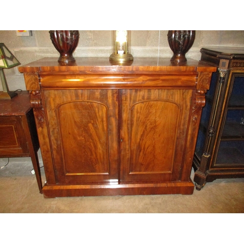 719 - Victorian Mahogany 2 Door Side Cabinet, 122cm