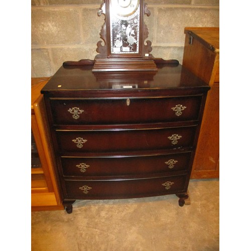 710 - Mahogany Bowfront Chest of Drawers, 75cm