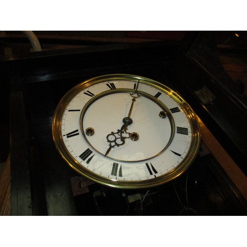 140 - Victorian Vienna Mahogany Case 2 Weight Regulator Wall Clock