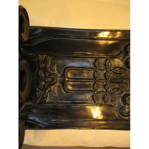 305 - Art Nouveau Patinated 3 Branch Wall Sconce