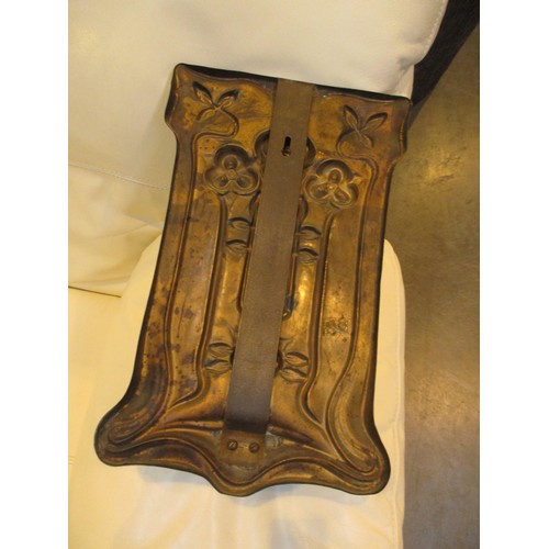 305 - Art Nouveau Patinated 3 Branch Wall Sconce