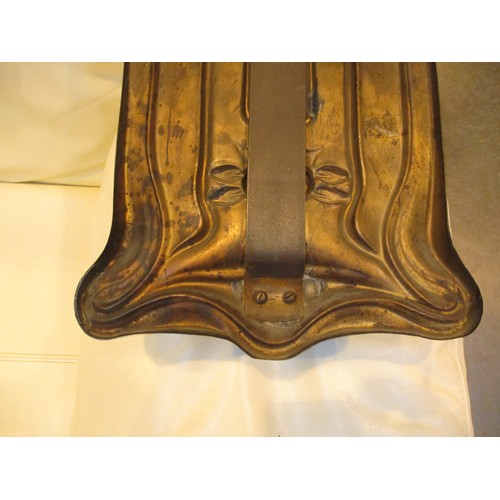 305 - Art Nouveau Patinated 3 Branch Wall Sconce