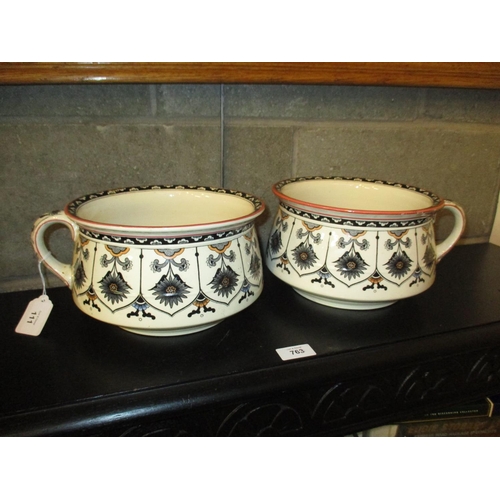 111 - Pair of Brownfield & Sons Cyprus Pattern Chamber Pots