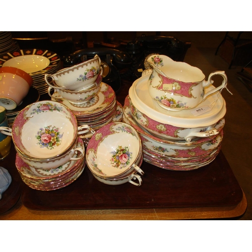 156 - Royal Albert Lady Carlyle 34 Piece Dinner Service