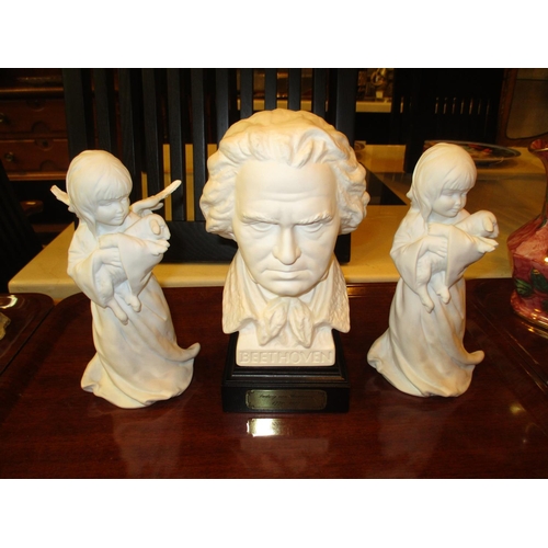 171 - Goebel Beethoven Bust and 2 Kaiser Figures