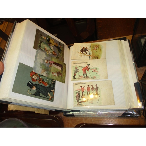 188 - Two Albums of Vintage Postcards and an Envelope of Stamps