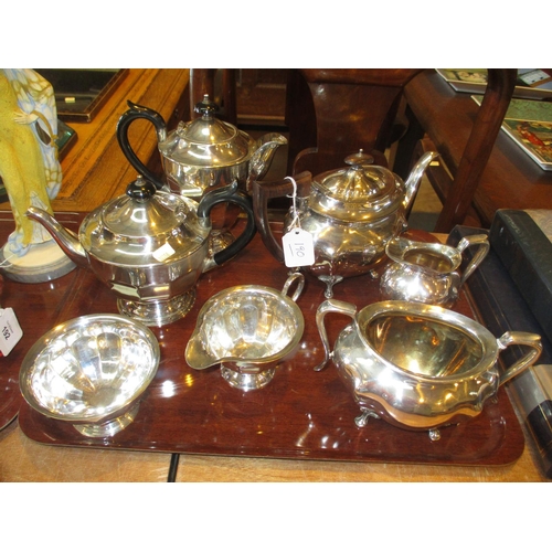 190 - Two Silver Plated 3 Piece Tea Services