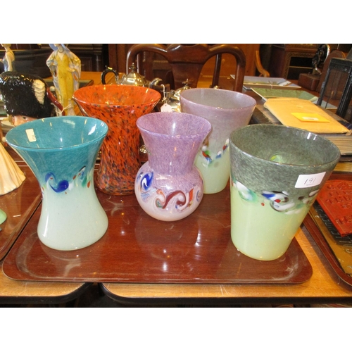 191 - Four Strathearn Glass Vases and Another Similar