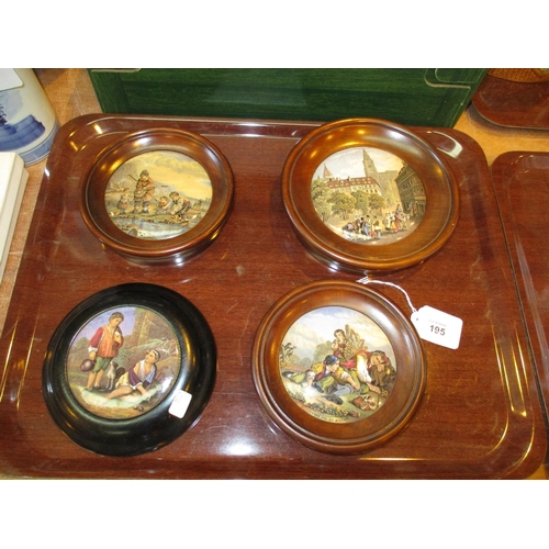 195 - Four Prattware Pot Lids