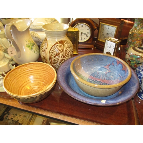 200 - Three Studio Pottery Bowls and a Vase