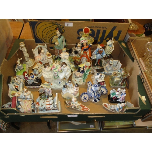 212 - Box with Victorian Porcelain Fairings and Other Ceramics