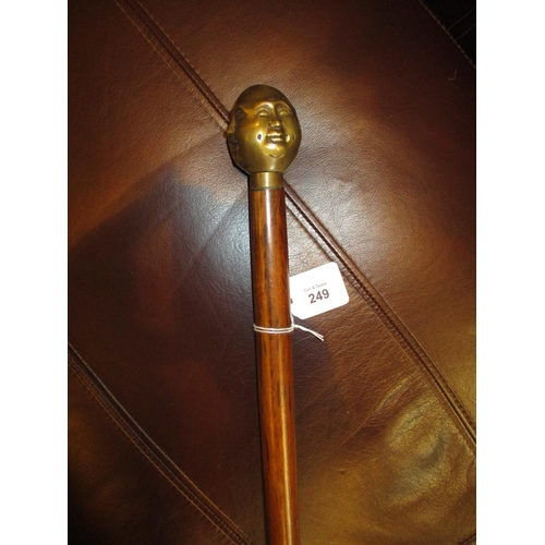 249 - Buddha Head Handle Walking Stick