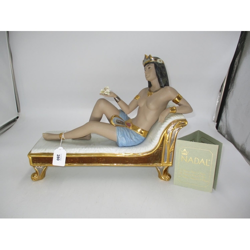 280 - Nadal Figure of Cleopatra on a Chaise Longue, Model 174442, No. 306 of 5000, with Certificate